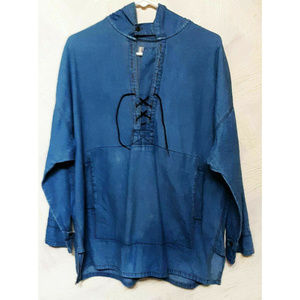 SOLD - VINTAGE STEFANO MENS HOODIE M Blue Denim